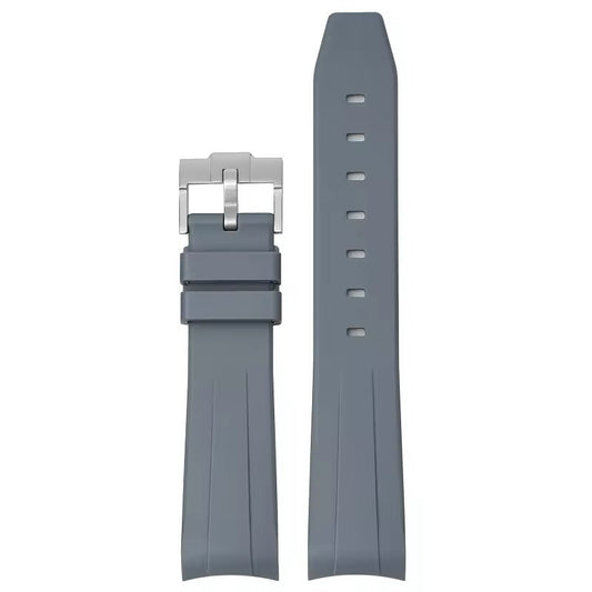 Grå - Curved Rubber Strap 20mm