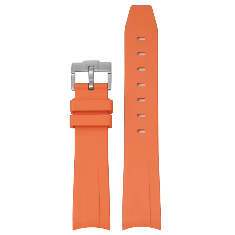 Orange - Curved Rubber Strap 20mm